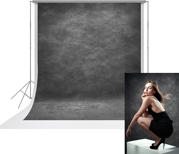 UrcTepics 6x8ft Dark Grey Abstract Textured Backdrop. Personal Headshot by UrcTepics