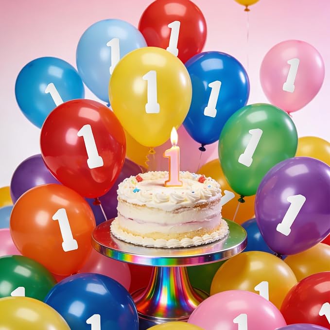 Oubest 12 Inch Colorful Number Balloons, Baby Shower, Graduation & Christmas - Image 6