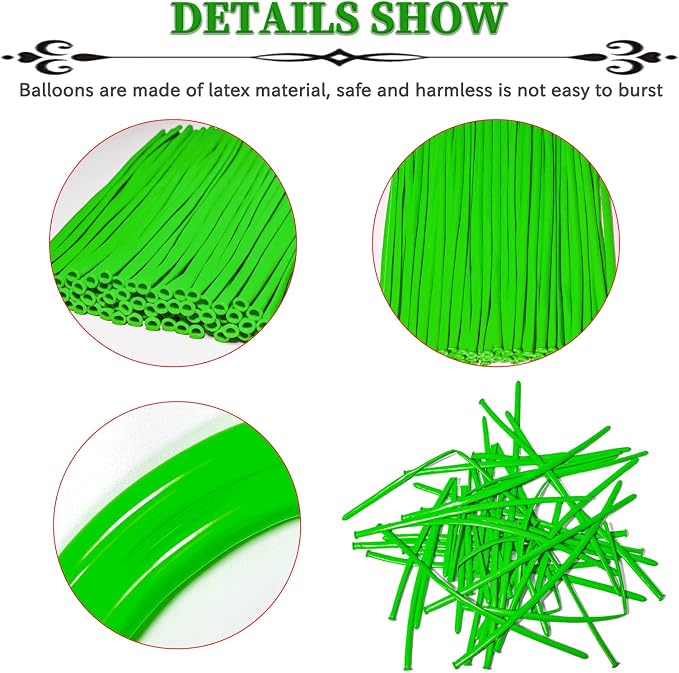 Green 260 Long Thickening Balloons - Image 2