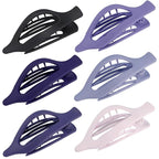 Flat Hair Clips for Women - 6 PCS French Flat Claw Clips Medium Hair Clips for Girls Large Hair Claw Clips for Thick or Thin Hair Strong Hold No Slip Hair Accessories for women (Purple)