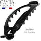 Camila Paris CP2318 French Hair Barrette Clip, Flexible Ponytail Holder No Metal Parts, Strong Hold Grip Hair Clips for Women, No Slip and Durable Styling Girls Hair Accessories, Made in France