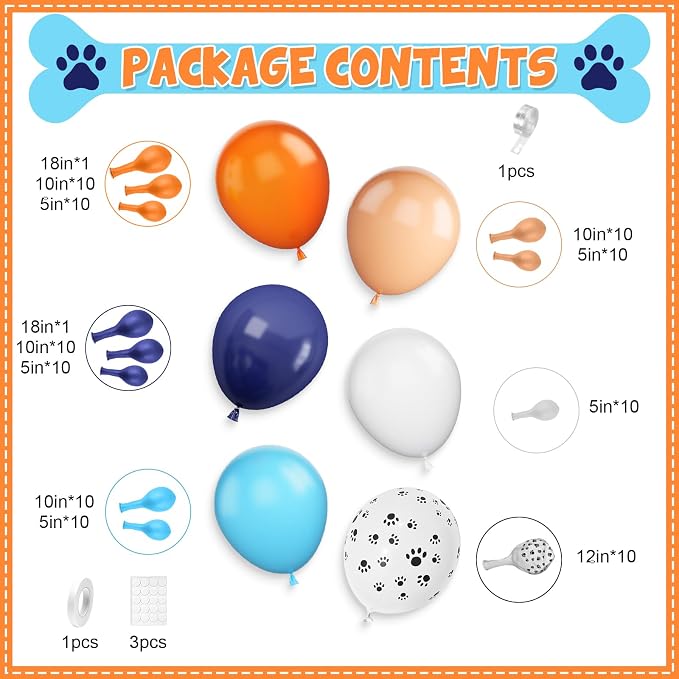 Orange Blue Beige Balloons Garland Kit - Image 2