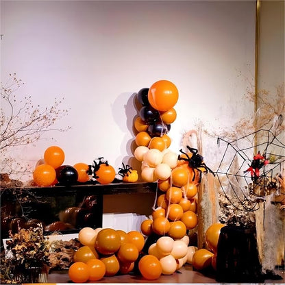 130pcs 18 12 10 5 Inch Black and Orange Balloons Garland Arch Kit | Different - Image 5