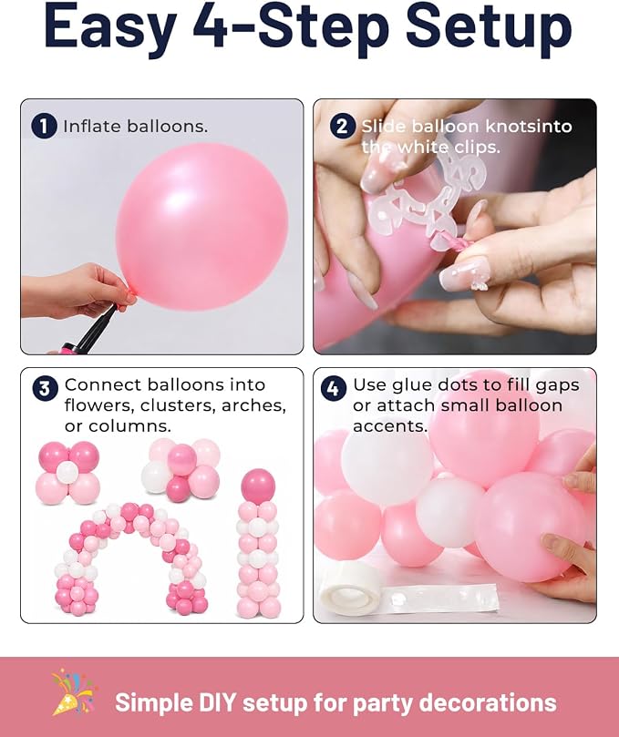 Tinabless Balloon Arch Clips Set, 80 Reusable Balloon Clips - Image 3