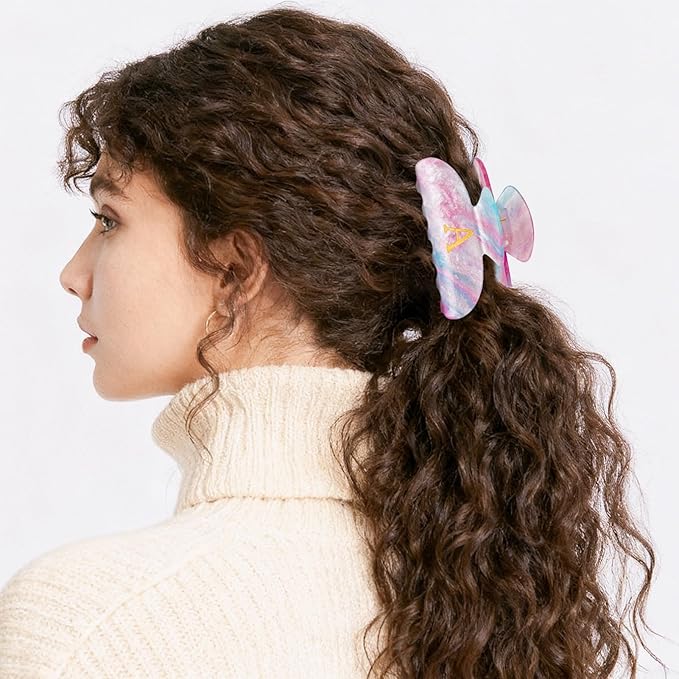 Hair Clips for Women | Monogram Hair Claw Hair Accessory | Personalized Gifts for Women Teen Girl Trendy Stuff | Gifts for Mom Bridesmaid Bride Wife Friend Sister Teacher Her - Lavender,B