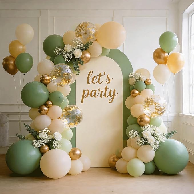 Sage Green and Gold Balloon Arch Kit 129 PCS | Boho Baby Shower Wedding Bridal - Image 7