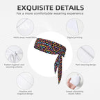 Men's Women Sports Sweat Bands, Multipurpose Elastic Hair Band for Yoga Athletic Shower, Fashion Halloween Pumpkin Trippy Mushroom Headdress Head Accessories