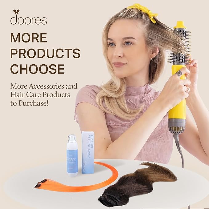 DOORES Hair Extensions Real Human Hair, Balayage Chocolate Brown to Caramel Blonde 18 Inch 135g 7pcs, Thick Extensions Clip ins Remy Natural Weft for Women