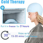 Chemo Cold Cap for Chemotherapy, Migraine Relief Cap, Chemotherapy Must Haves for Women, Cold Compress Ice Pack for Head, Ice Pack for Headaches, Cooling Hats for Women, Light Blue, Chemo Relief