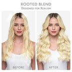 WENNALIFE Clip in Hair Extensions, 18 Inch 120g 7pcs Clip in Hair Extensions Real Human Hair, Ombre Light Dark Brown to Platinum Blonde Remy Hair