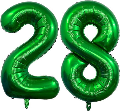Number 28 Dark green Balloons 40 Inch Giant Dark green Foil 28 Helium Balloons by LHOAVWE