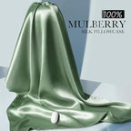 100% Mulberry Silk Pillowcase for Hair and Skin, 22 Momme Pure Natural Silk Pillow Case Both Sided with Zipper, Pillow Cover for Women Mom Men (Matcha, Queen 20''×30'', 1 Pack)