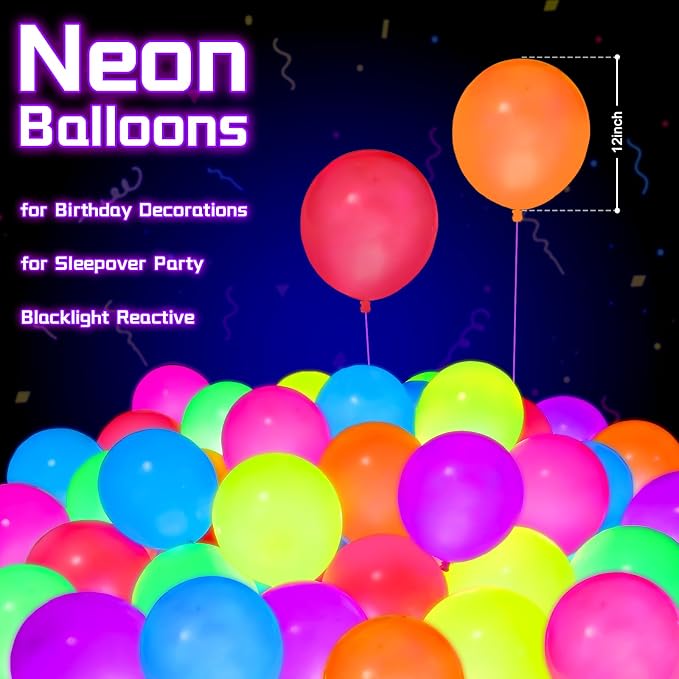 Mega-L UV Neon Balloons, Graduation, Back to School, Neon Birthday Party - Image 2