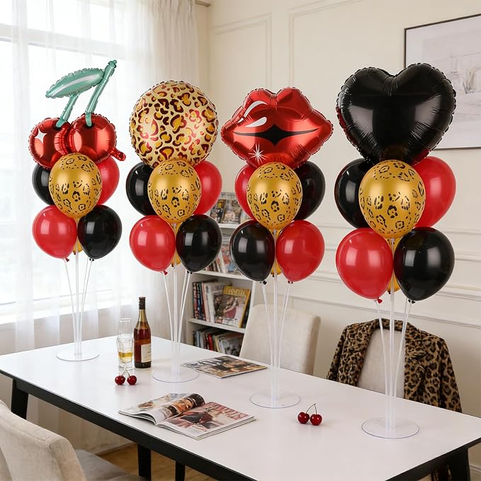 4 Sets Cheetah and Cherry Party Balloons Stand Kit - Image 4