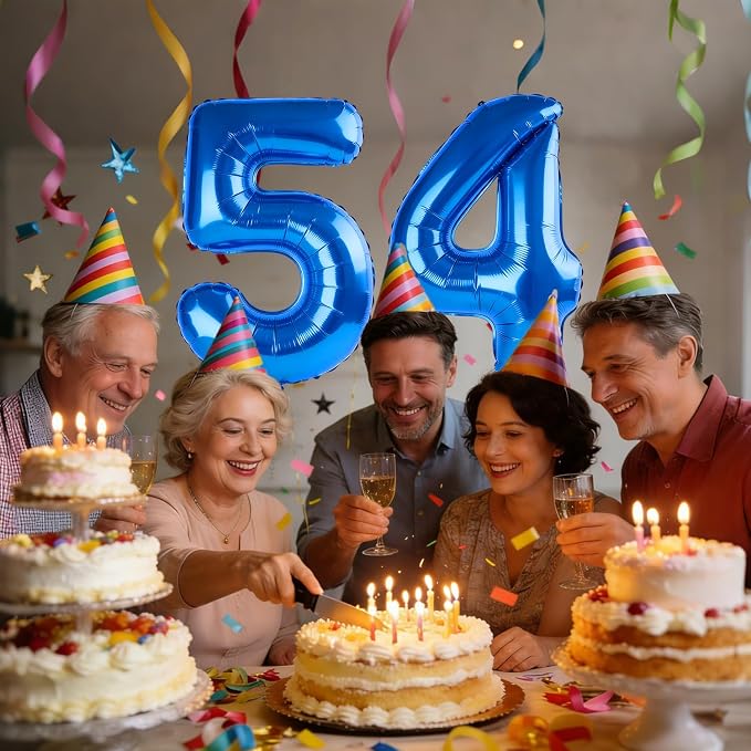 40 Inch Number 54 Balloons for 54th Birthday Party Decorations, 0-100 Dark Blue - Image 2