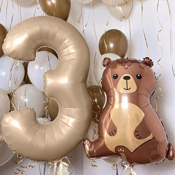 30th Birthday Balloons Beige for Women, 40 Inch Giant Nude Brown Foil 30 - Image 3