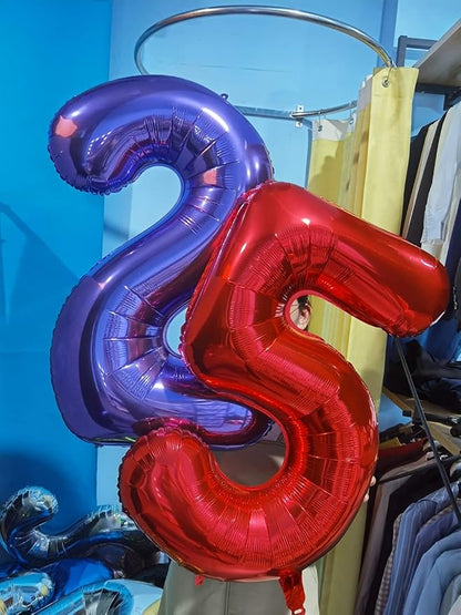 32 Inch Red Number 1 Balloons Foil Ballon Digital Birthday Party Decoration - Image 7