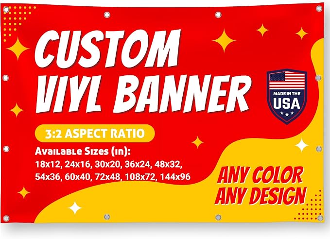Custom Vinyl Banner with 150+ Sizes – Personalized Outdoor or Indoor Sign – Any by Unknown