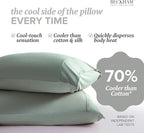 Beckham Hotel Collection Cooling Pillowcases for Hot Sleepers, King Size Set of 2, Cool Bedding, Envelope Closure, Silky Soft, Breathable, Moisture-Wicking, Aqua Gray