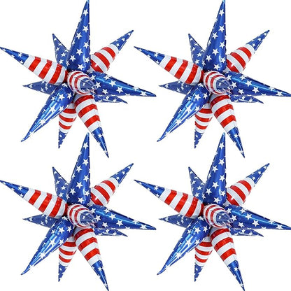 32" American Balloons Patriotic Balloons Star Red White Blue Balloon by Enimapod