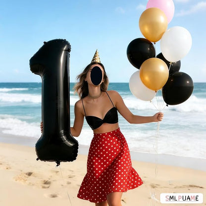 40 inch Number Balloon 0-9 Black Large Number 19 Balloons, Digital Balloons - Image 4