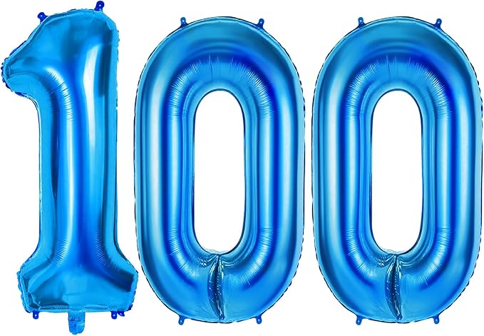Number 100 Balloons for 100th Birthday Party Decorations, 0-100 Large No.100 by Joycard