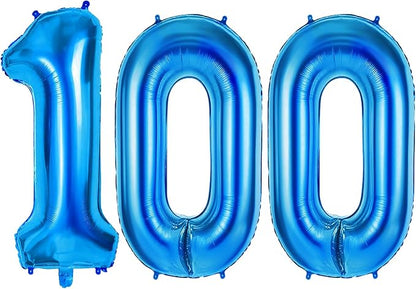Number 100 Balloons for 100th Birthday Party Decorations, 0-100 Large No.100 by Joycard