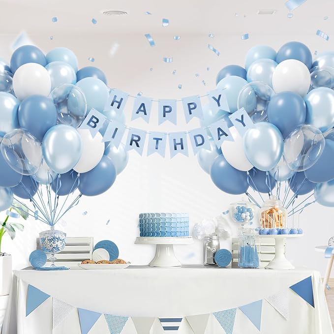 60pcs Dusty Blue Balloons 12inch - Image 6
