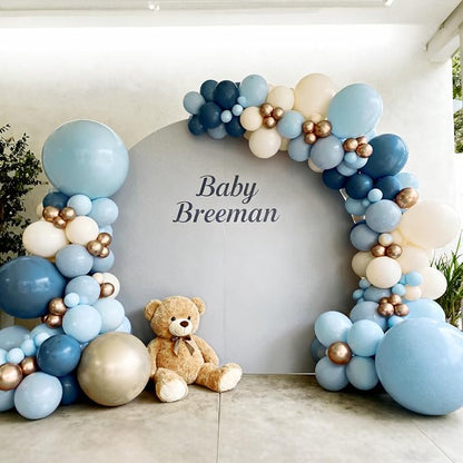 Bezente Dusty Blue Gold Party Latex Balloons Kit 60pcs 12-in - Image 4