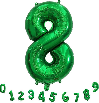 40 Inch Emerald Green Number 8 Balloons, Large Foil 8th Birthday Balloon - Image 9