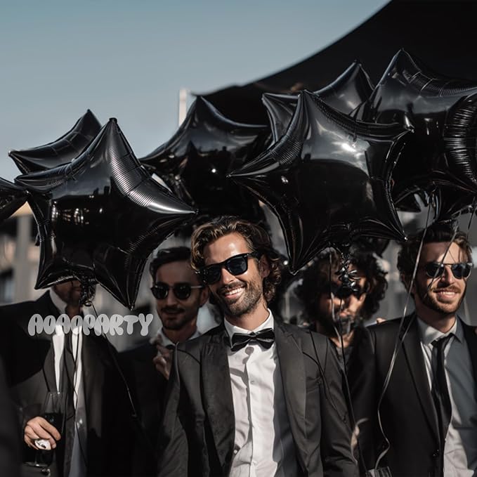 25Pcs Black Star Shaped Balloons 18Inch Foil Mylar Balloon Helium | - Image 5