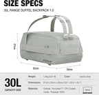 Blackbriar Range Duffel 30L Cactus Grey, Convertible Backpack with Patented Magnetic Access, Modular S-Partition, Dual Shoe Garage | Waterproof Drycoatex™ for Tactical, Travel, Gym