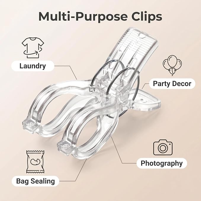 8 Pack 4.3inch Large Balloon Arch Clips Plastic Transparent Backdrop Spring - Image 7
