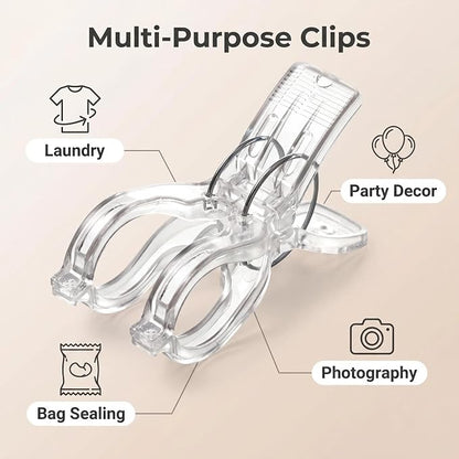 8 Pack 4.3inch Large Balloon Arch Clips Plastic Transparent Backdrop Spring - Image 7