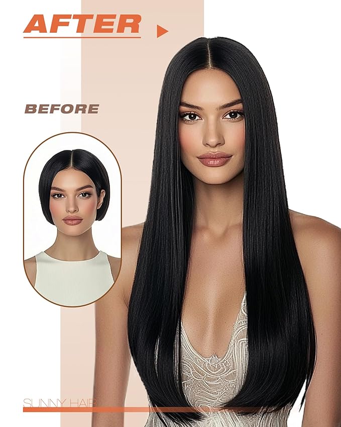 Sunny Hair Tape in Extensions,Remy Hair Extensions Tape in Black Invisible Tape in Hair Extensions Human Hair 100g 24Inch