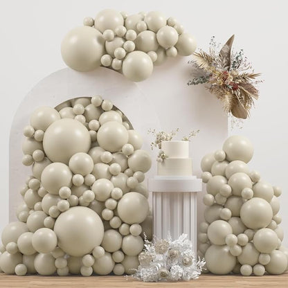 Double Stuffed White Sand balloons Different Size 115Pcs 5/10/12/18 Inch Sand by JZCZOEB