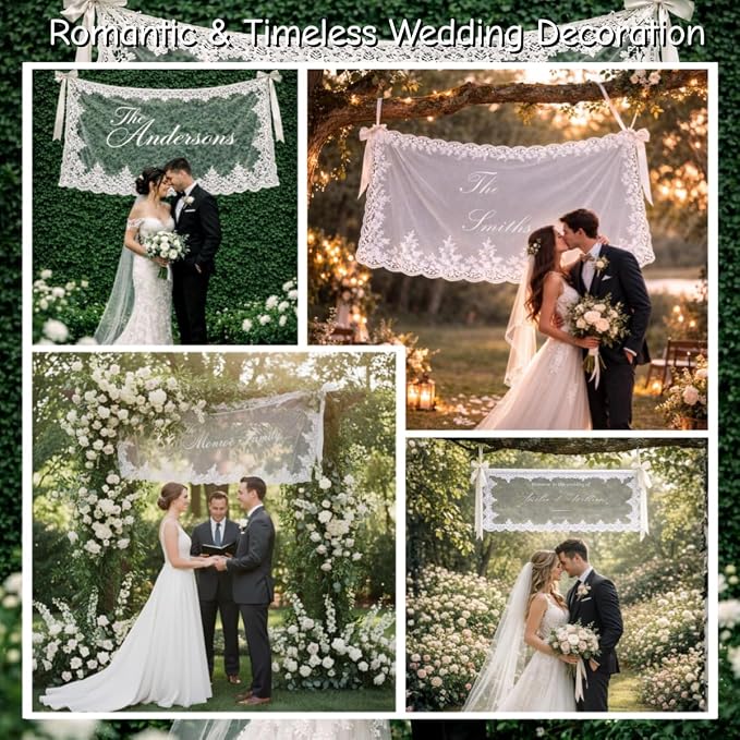 Personalized Sheer Wedding Banner - Image 5