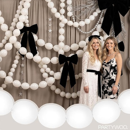PartyWoo White Linking Balloons 100pcs 12 Inch White Link Balloons | - Image 2