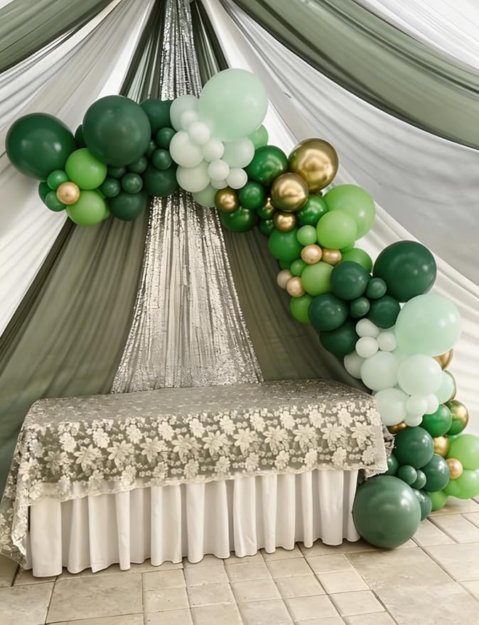 Green and Gold Balloon Arch Kit, Birthday Party Decor | Shades of Green Gold - Image 4
