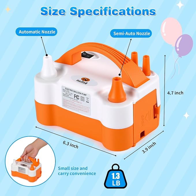 Balloon Pump Electric Portable Dual Nozzle | Air Pump - Image 3