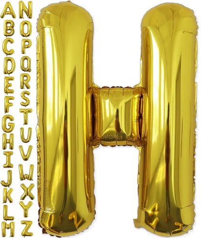 VHUWE 40 inch Gold Letter H Balloon, Big Size Alphabet Foil Mylar Helium by VHUWE