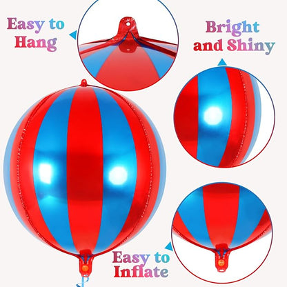 Metallic Red and Blue Foil Balloons, - Image 5