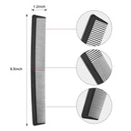 Leinuosen 3 Pack Fine and Wide Tooth Hair Comb, Professional Women and Men Black Carbon Barber Fiber Cutting Comb, Heat Resistant Tool for All Hair Types Salon Hairdressing Styling