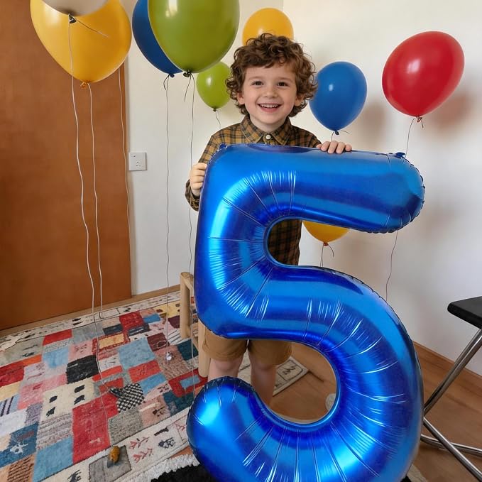 Number Balloons Navy Blue Balloons - Image 6