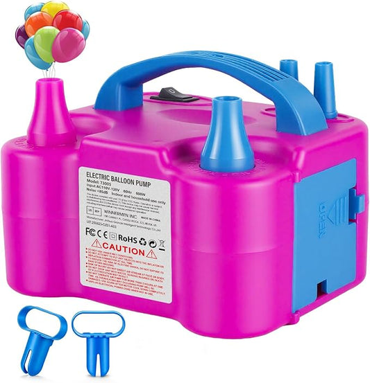 Electric Balloon Pump with Dual Nozzle & 2 Tying Tools | 110V 600W Portable by Motorenbau