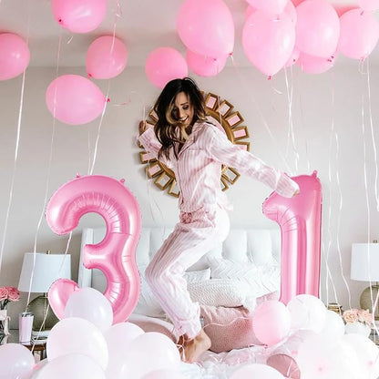 Pink Number 1 Balloon 40 Inch, Big Large Foil Helium Number Balloons, Jumbo - Image 4