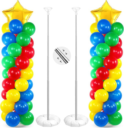 Seematn 2 Sets Balloon Stand Kit Hero Themed Party Decor 142 Pcs Adjustable by Seematn