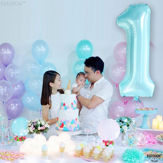 KatchOn Light Blue 1 Balloon Number 40 Inch | Light Blue One Balloon - Image 6