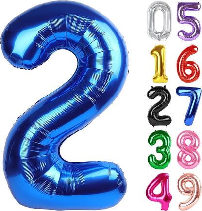 Navy Blue Number 2 Balloon 40 Inch, 2nd Birthday Decorations Men Women | Foil by IWERP