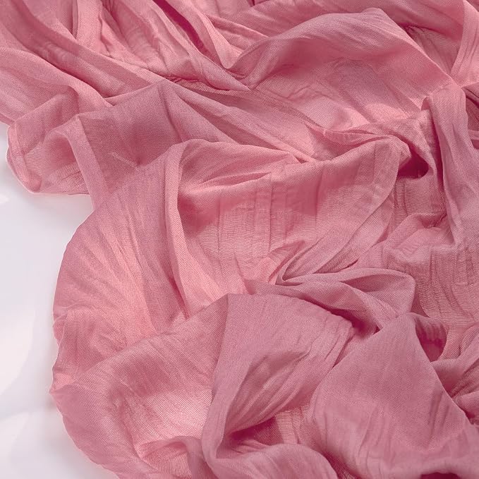 Cheesecloth Table Runner Summer Boho Wedding Birthday Party Home Decor | Mauve - Image 2